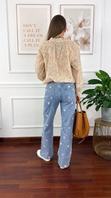 Bawełniana koszula w kwiaty Betta żółta