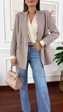 Dwurzędowa marynarka Nadya pudrowy róż