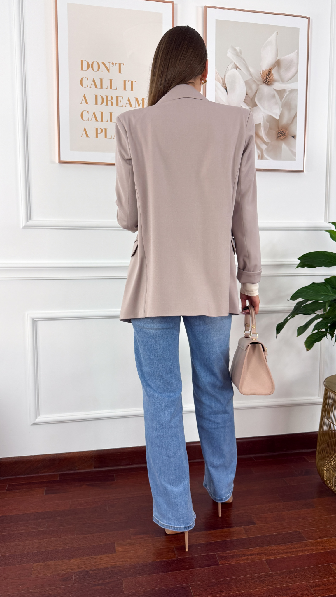 Dwurzędowa marynarka Nadya pudrowy róż