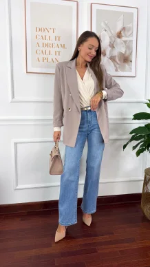 Dwurzędowa marynarka Nadya pudrowy róż