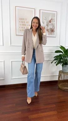 Dwurzędowa marynarka Nadya pudrowy róż