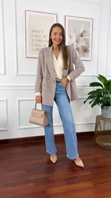 Dwurzędowa marynarka Nadya pudrowy róż