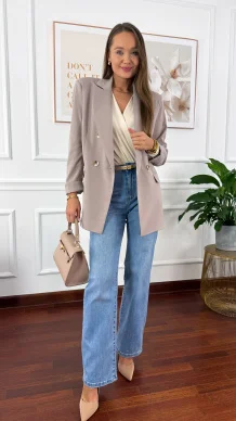 Dwurzędowa marynarka Nadya pudrowy róż