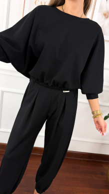 Wiskozowy komplet dresowy Paula czarny