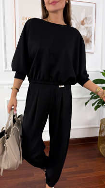 Wiskozowy komplet dresowy Paula czarny