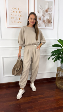 Wiskozowy komplet dresowy Paula beżowy