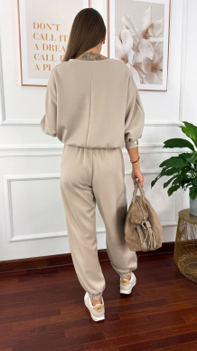 Wiskozowy komplet dresowy Paula beżowy