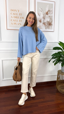 Bawełniana bluza Briva niebiesko-fioletowa