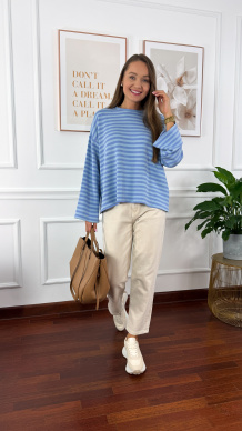 Bawełniana bluza Briva niebiesko-fioletowa