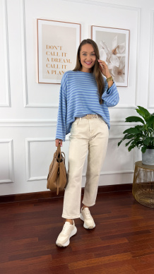 Bawełniana bluza Briva niebiesko-fioletowa