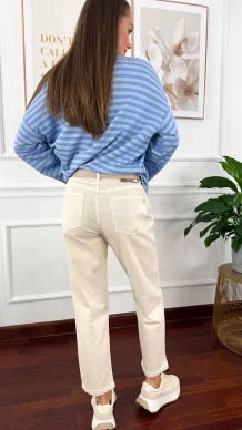 Materiałowe spodnie Abia beżowe