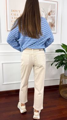 Materiałowe spodnie Abia beżowe