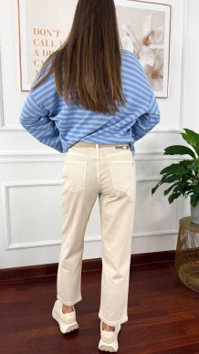 Materiałowe spodnie Abia beżowe