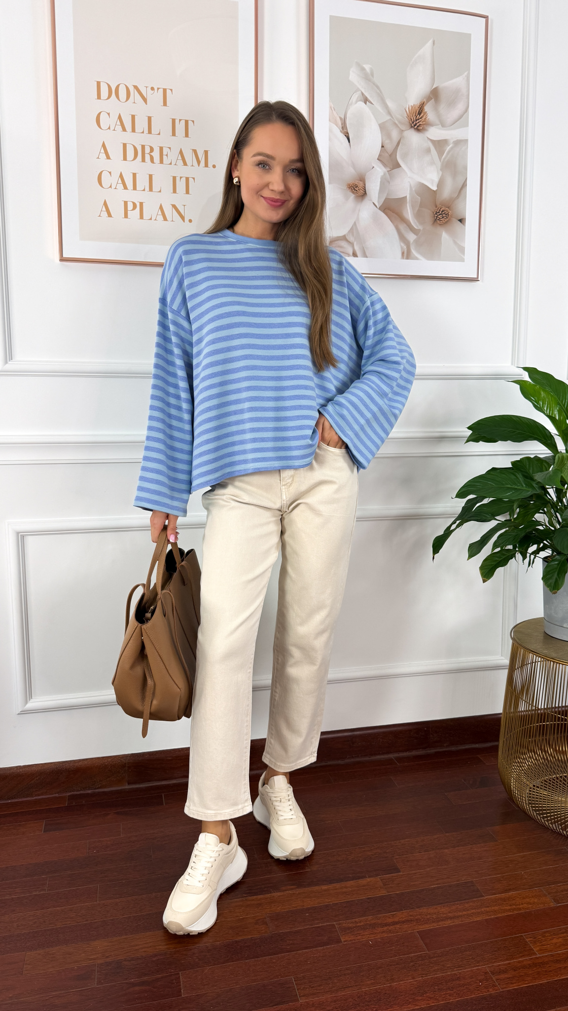 Materiałowe spodnie Abia beżowe