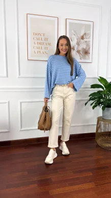 Materiałowe spodnie Abia beżowe