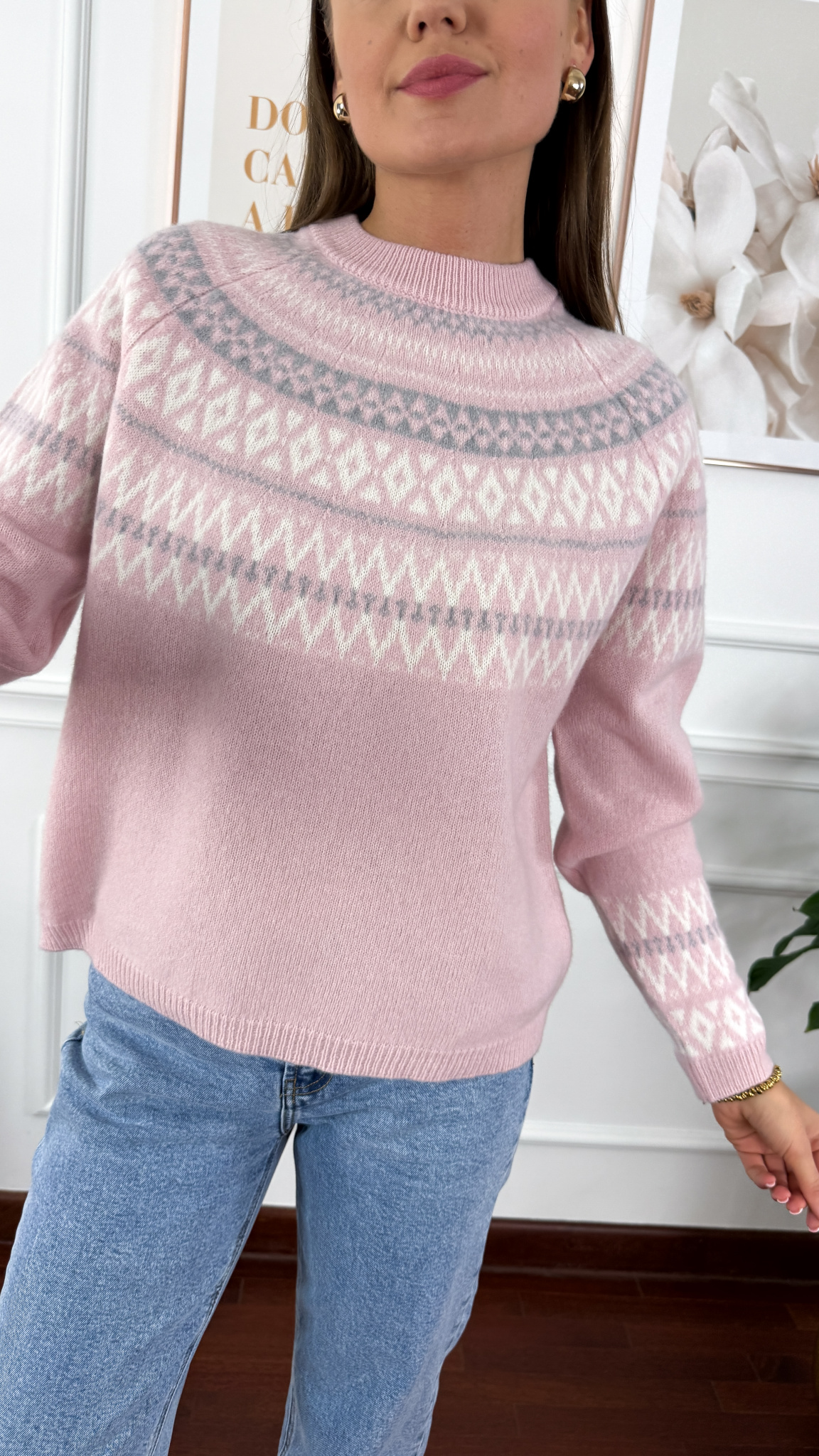 Wełniany sweter Luisa różowy