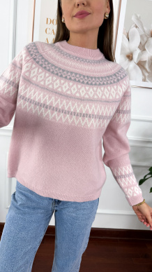 Wełniany sweter Luisa różowy