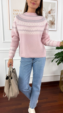 Wełniany sweter Luisa różowy