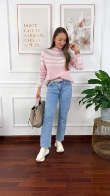 Wełniany sweter Luisa różowy