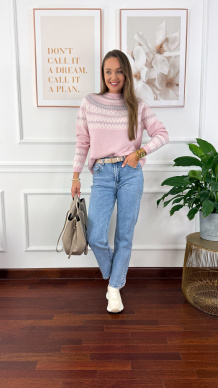 Wełniany sweter Luisa różowy