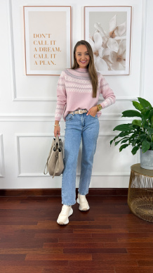 Wełniany sweter Luisa różowy