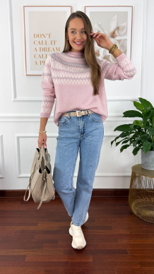 Wełniany sweter Luisa różowy