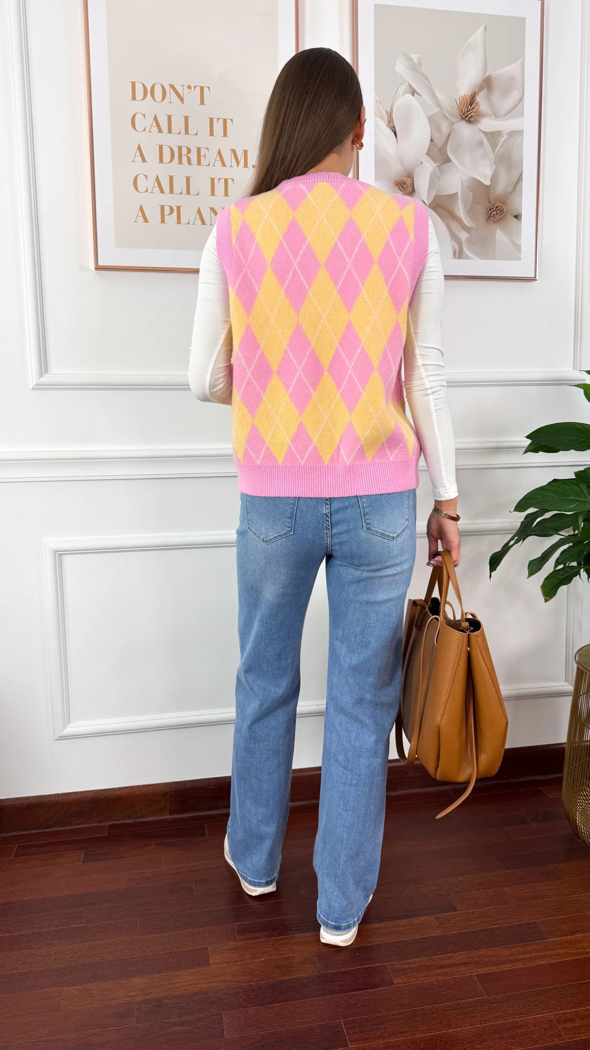 Wiskozowa kamizelka Sophia w romby