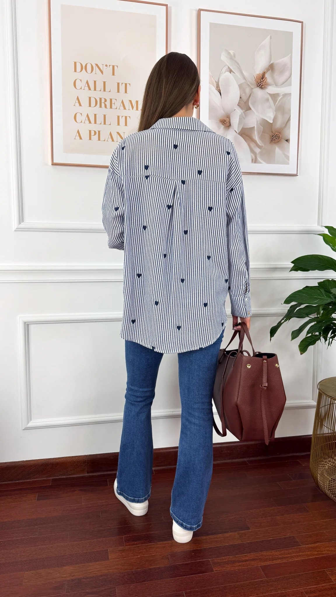 Bawełniana koszula Linda granatowe serce