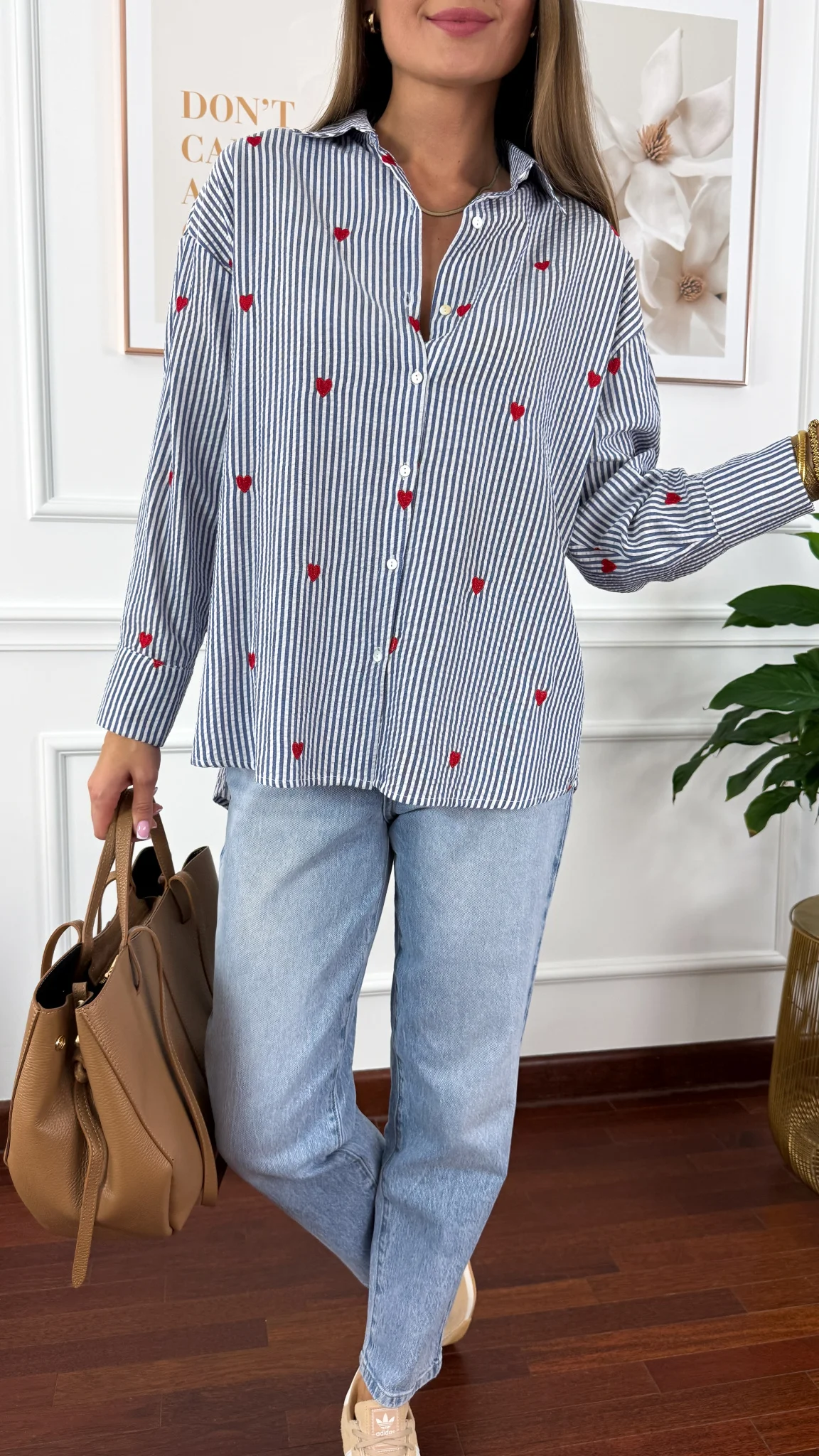 Bawełniana koszula Linda czerwone serce