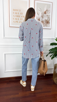 Bawełniana koszula Linda czerwone serce