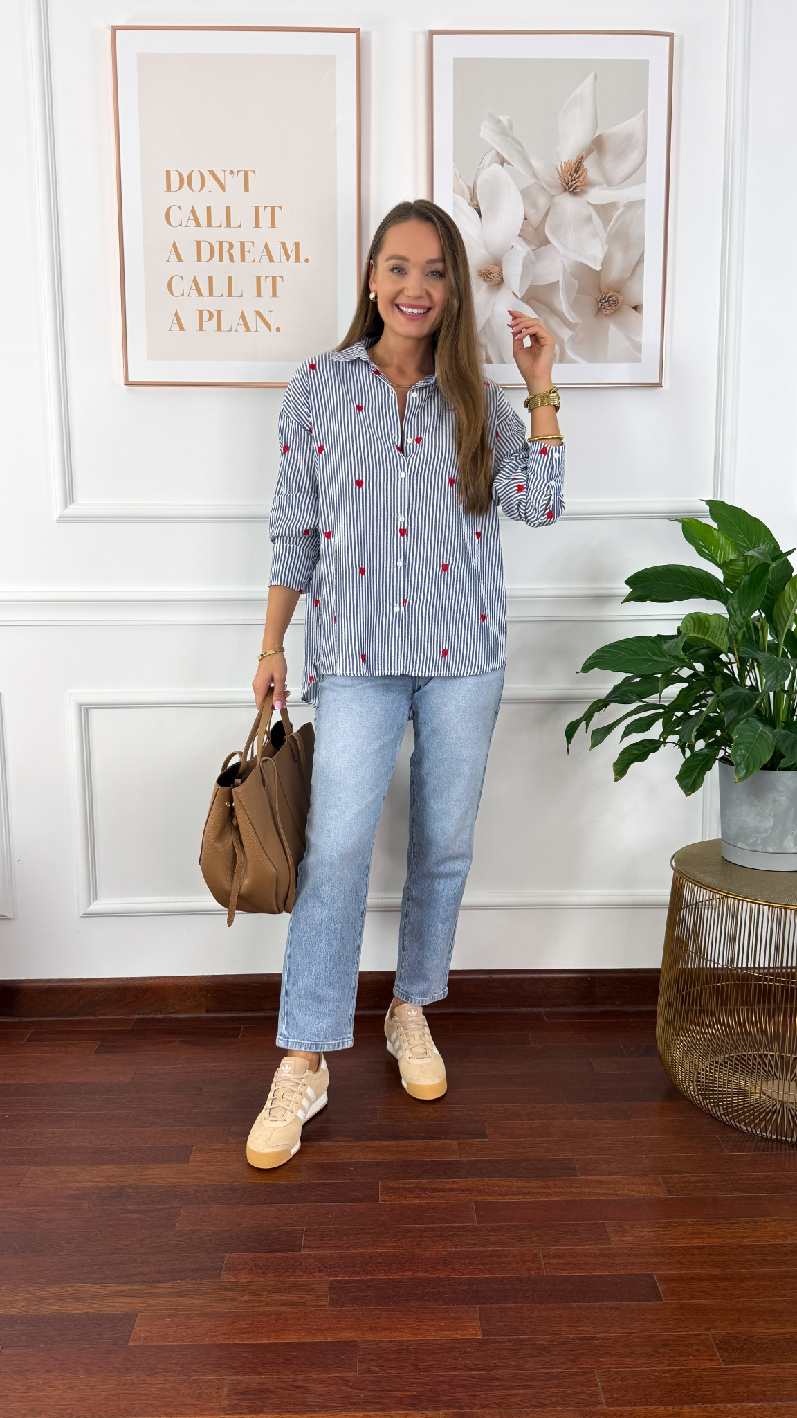 Bawełniana koszula Linda czerwone serce