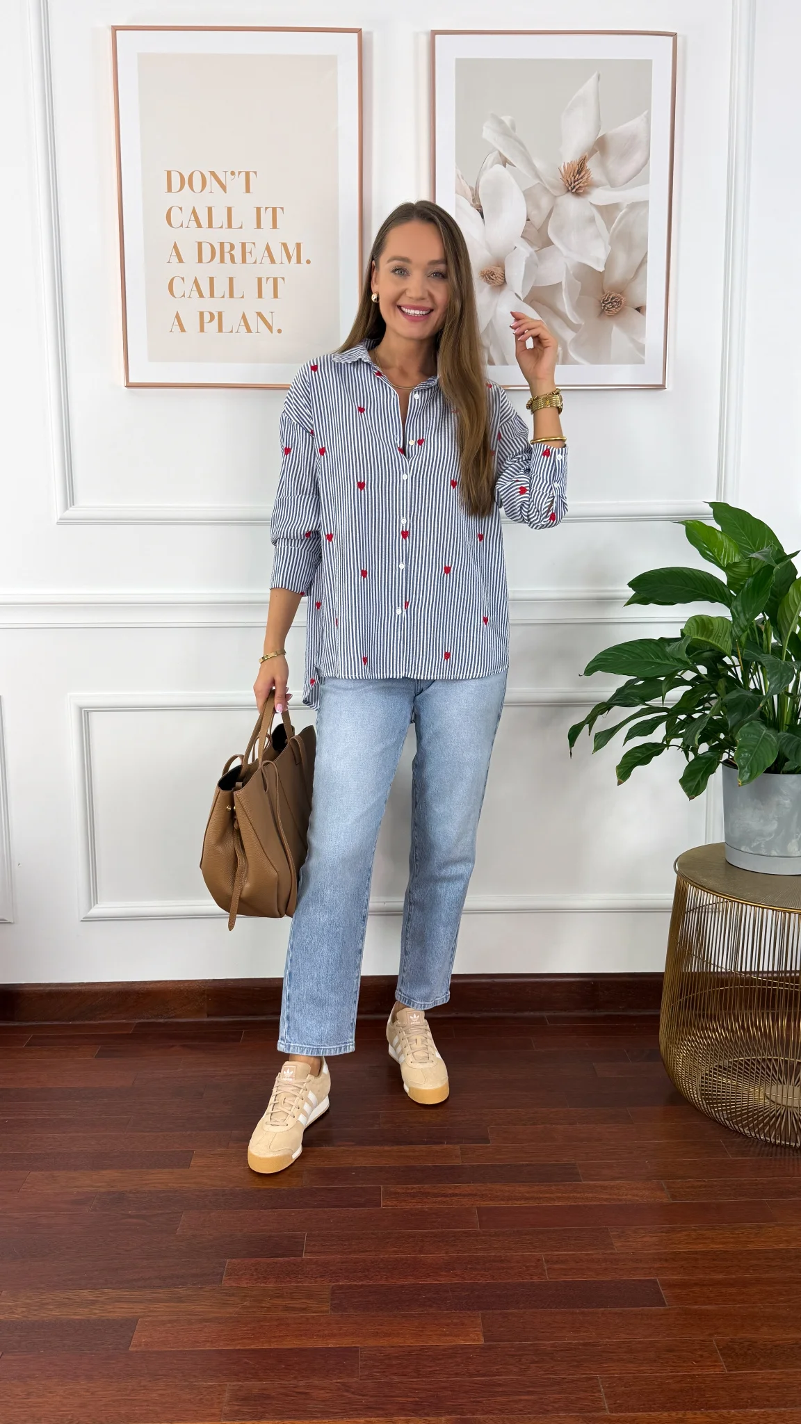 Bawełniana koszula Linda czerwone serce