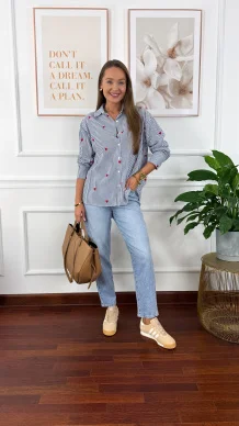 Bawełniana koszula Linda czerwone serce