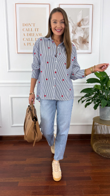 Bawełniana koszula Linda czerwone serce