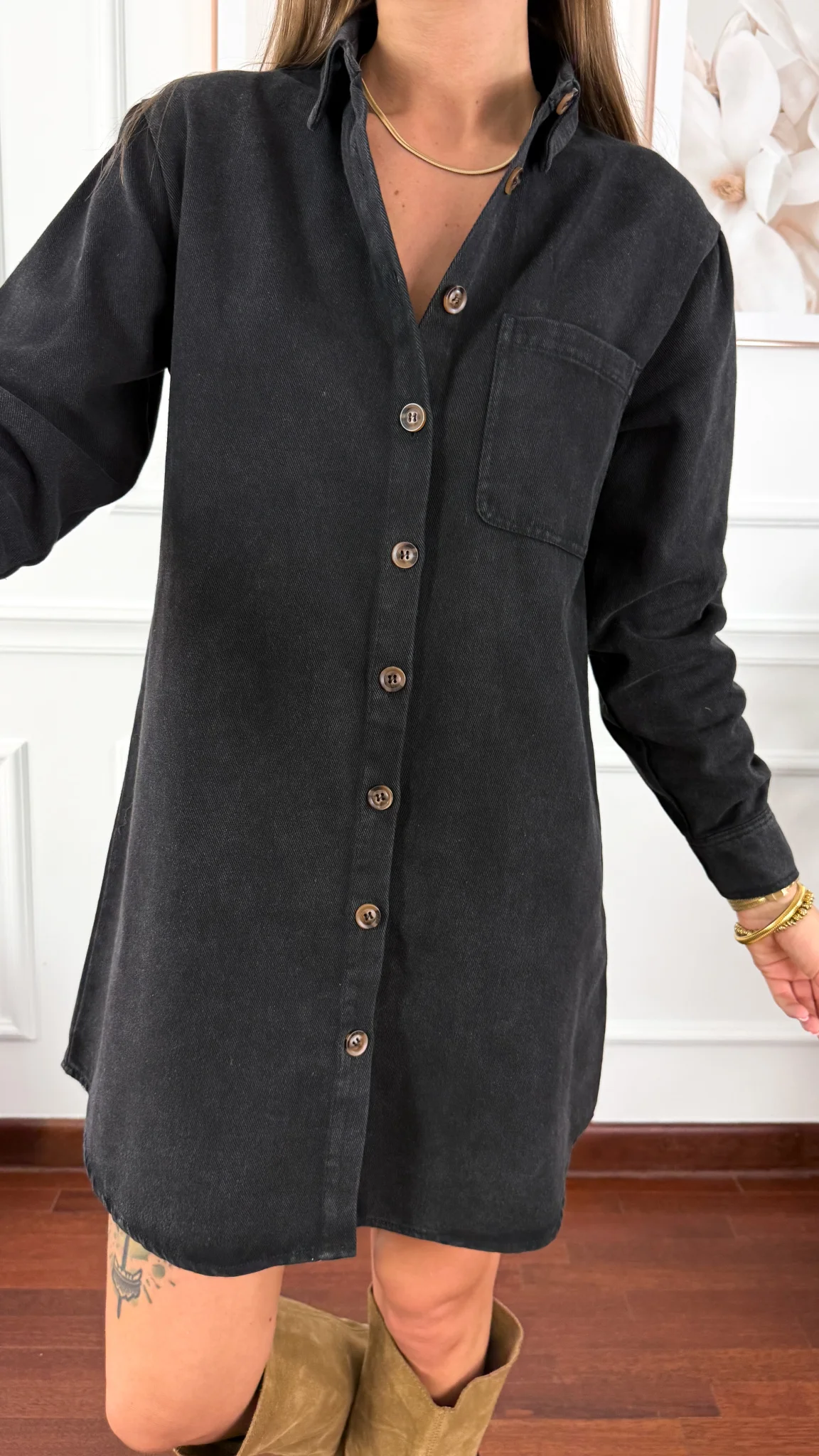 Sukienka szmizjerka Mila czarna