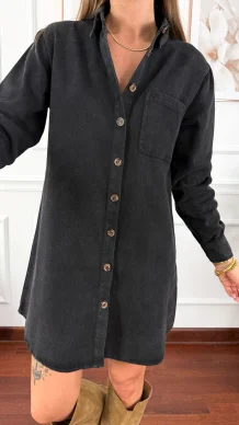 Sukienka szmizjerka Mila czarna