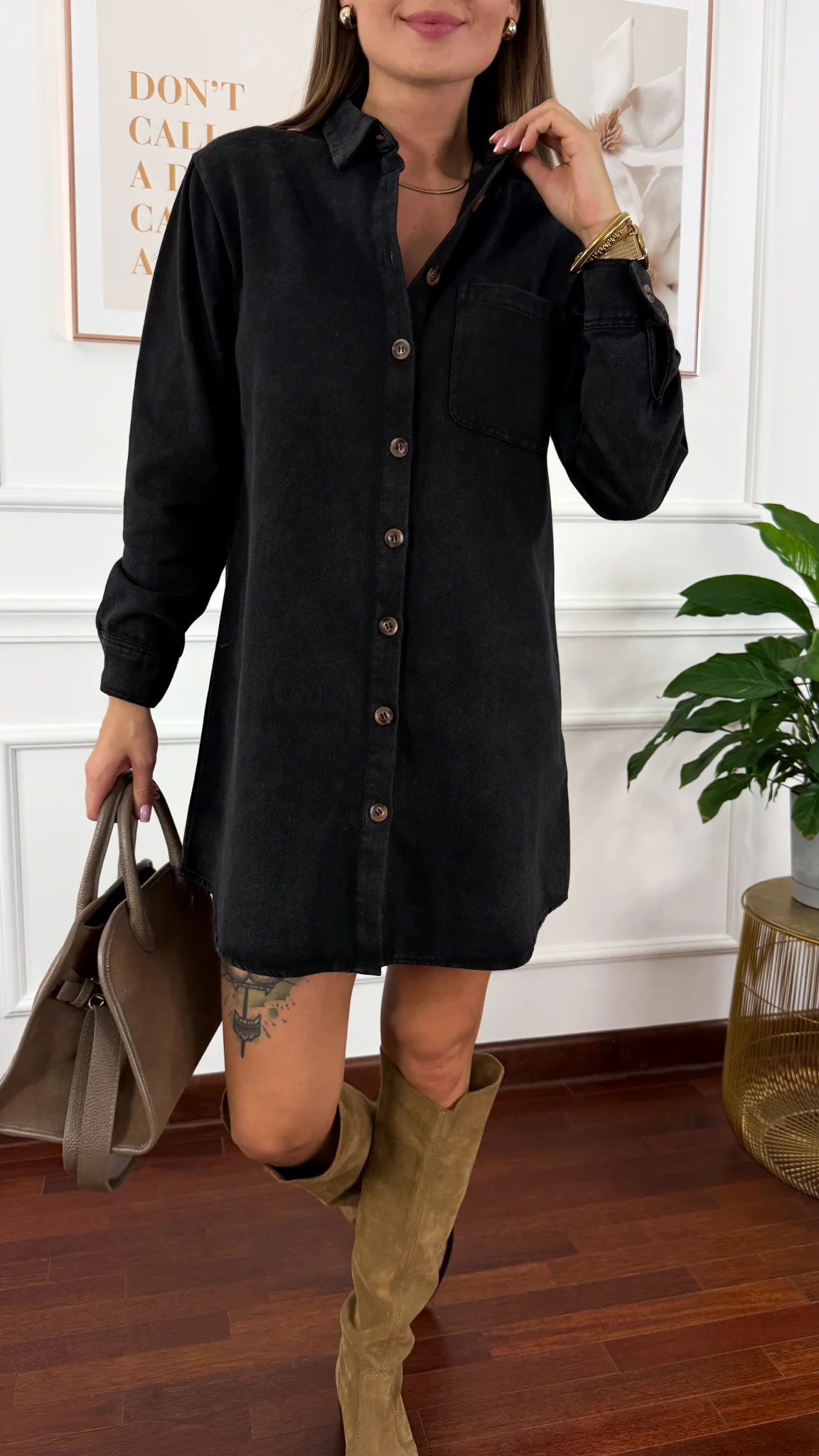 Sukienka szmizjerka Mila czarna