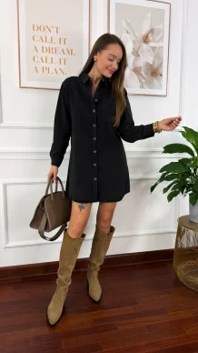 Sukienka szmizjerka Mila czarna