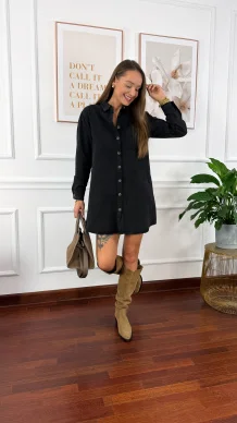 Sukienka szmizjerka Mila czarna