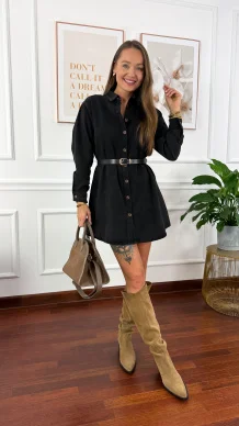 Sukienka szmizjerka Mila czarna