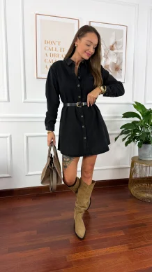 Sukienka szmizjerka Mila czarna