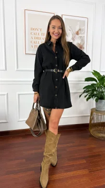 Sukienka szmizjerka Mila czarna