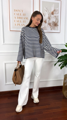 Bawełniane spodnie Olivia białe