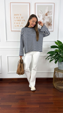 Bawełniane spodnie Olivia białe