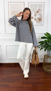 Bawełniane spodnie Olivia białe