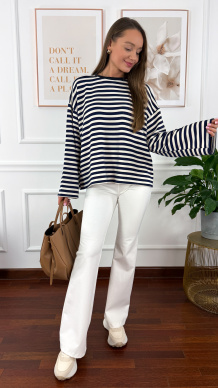 Bawełniane spodnie Olivia białe