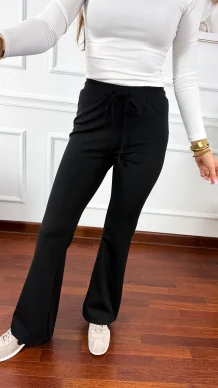 Bawełniane spodnie Olivia czarne