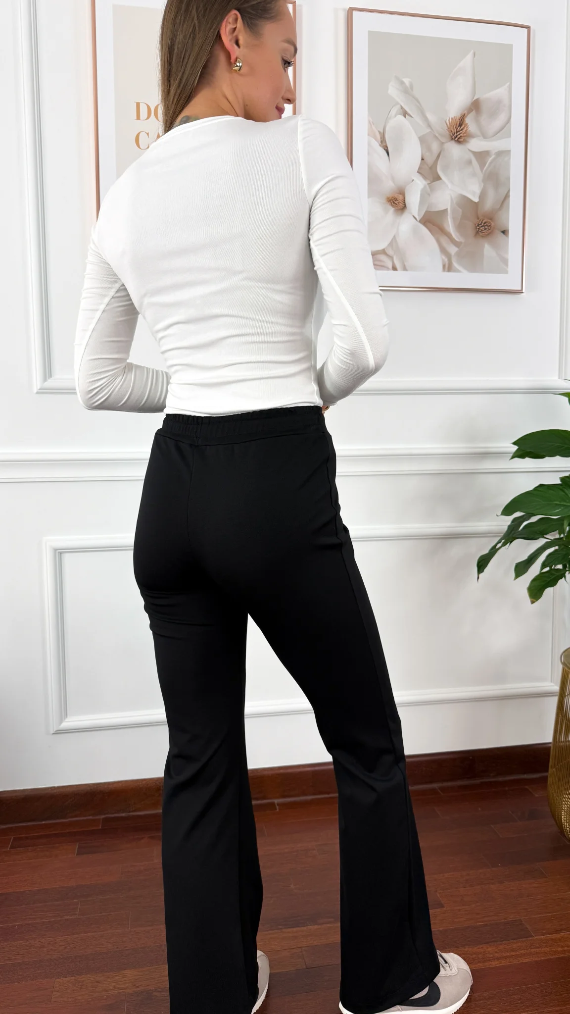 Bawełniane spodnie Olivia czarne