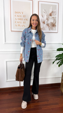 Bawełniane spodnie Olivia czarne