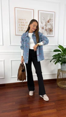 Bawełniane spodnie Olivia czarne